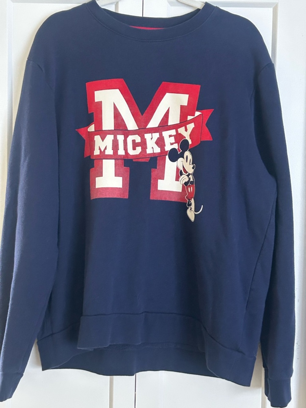 Joe Fresh Navy Crewneck Sweatshirt with Red & White Mickey Graphic